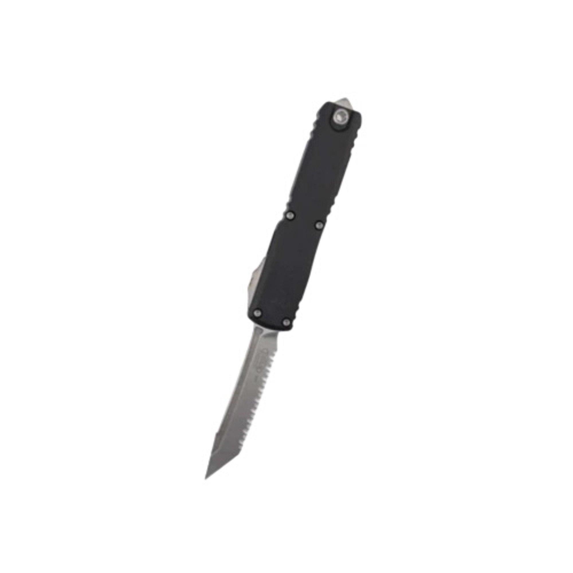 Microtech 1123-12AP Ultratech Gen III ZBP Stonewashed Full Serrate Tanto OTF Automatic Knife - Microtech