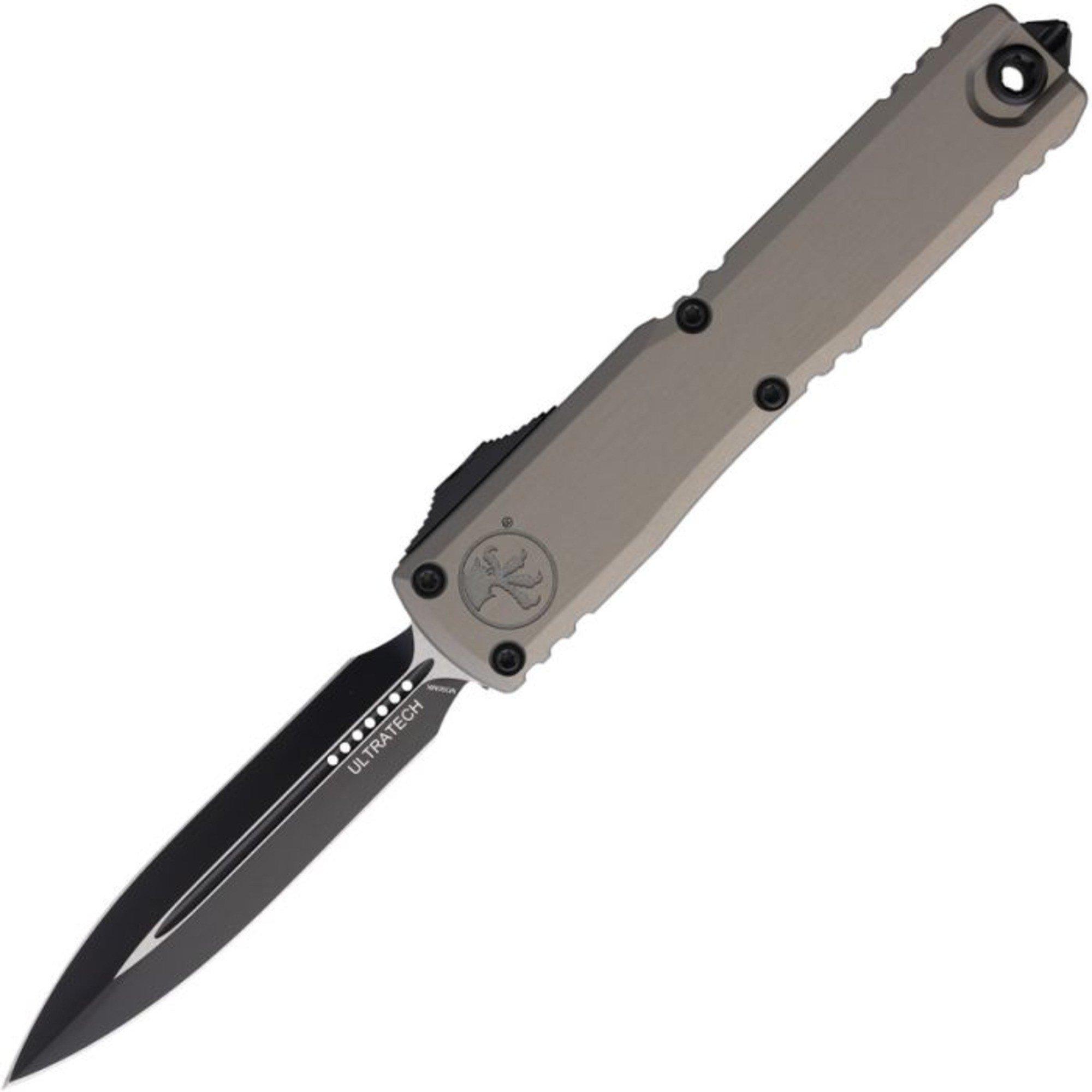 Microtech 1121-1 Ultratech Gen III ZBP Two Tone Black Double Edge OTF Automatic Knife - Microtech