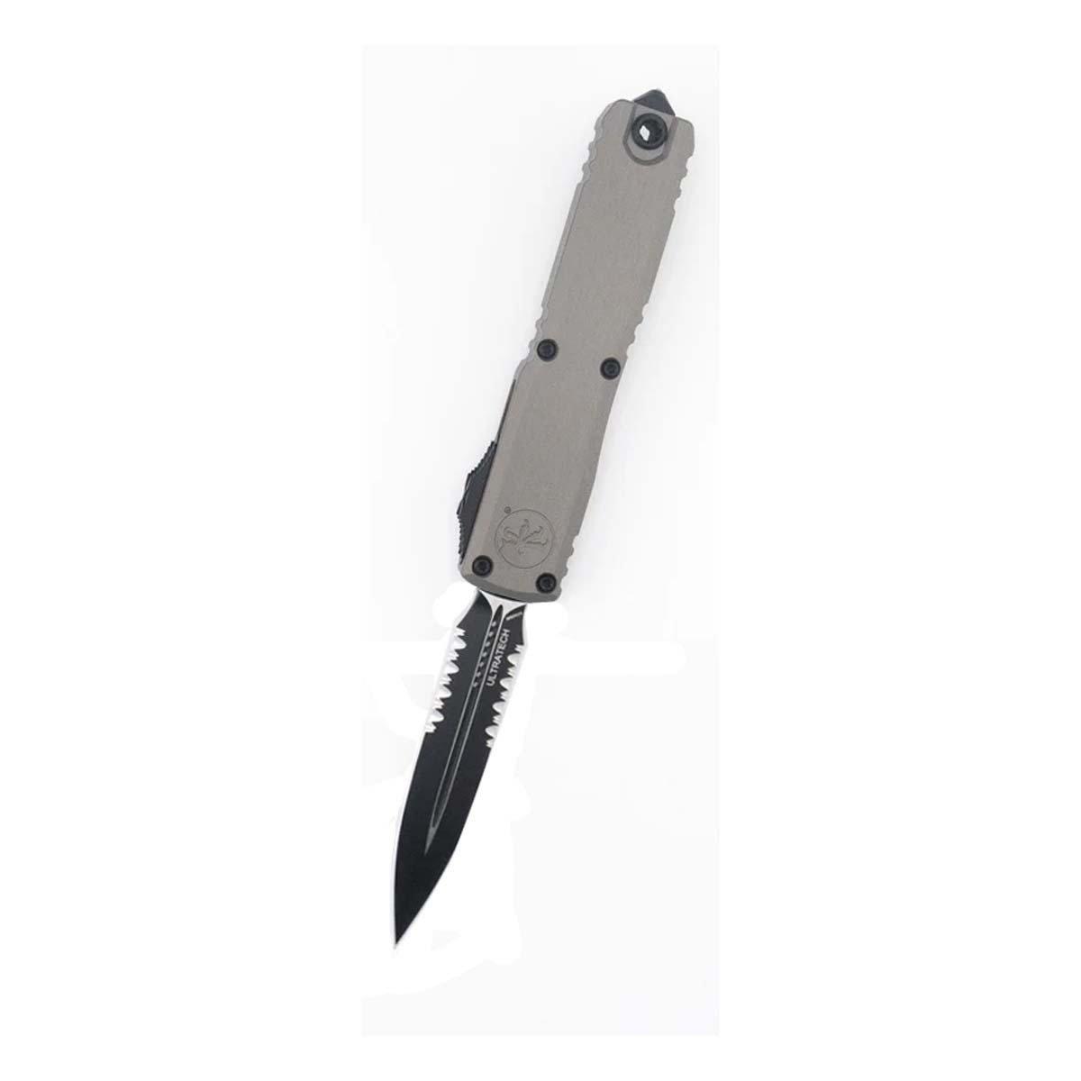 Microtech 1122-2 Ultratech Gen III ZBP Two Tone Partially Serrated Double Edge OTF Automatic Knife - Microtech