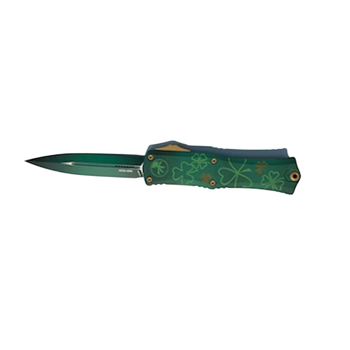 Microtech 1702M-1SPDGRS Hera II Mini St.Patrick Double Edge OTF Automatic Knife - Microtech