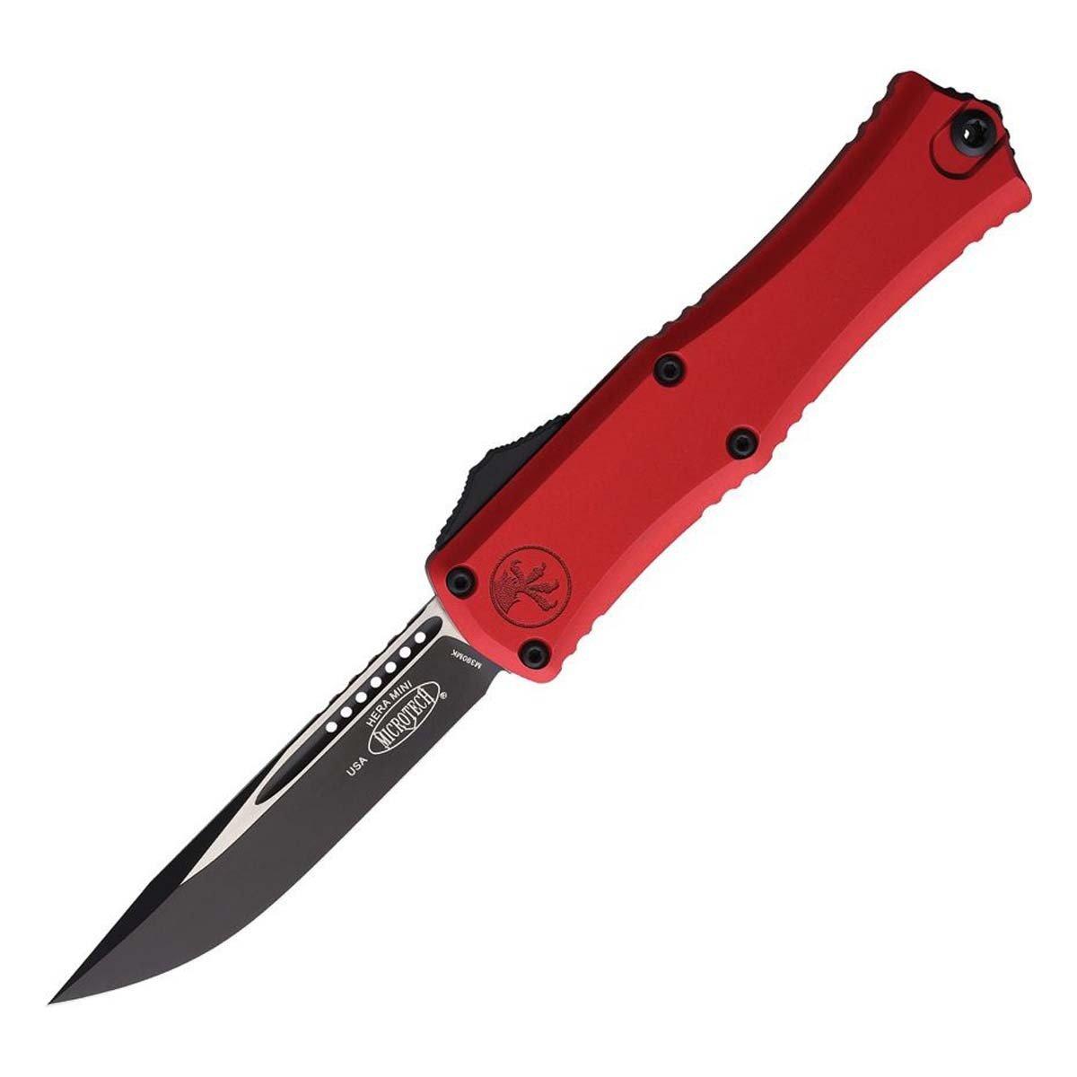 Microtech 1703M-1 Hera II Mini Black Two Tone Drop Point OTF Automatic Knife - Microtech