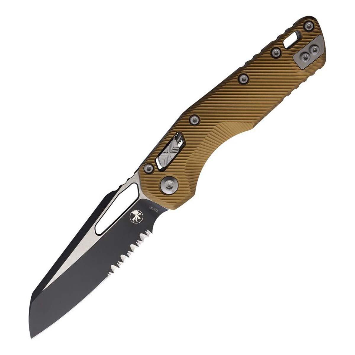 Microtech Standard Issue MSI 210-2FL Two Tone Partially Serrated Aluminum Folding Knife - Microtech