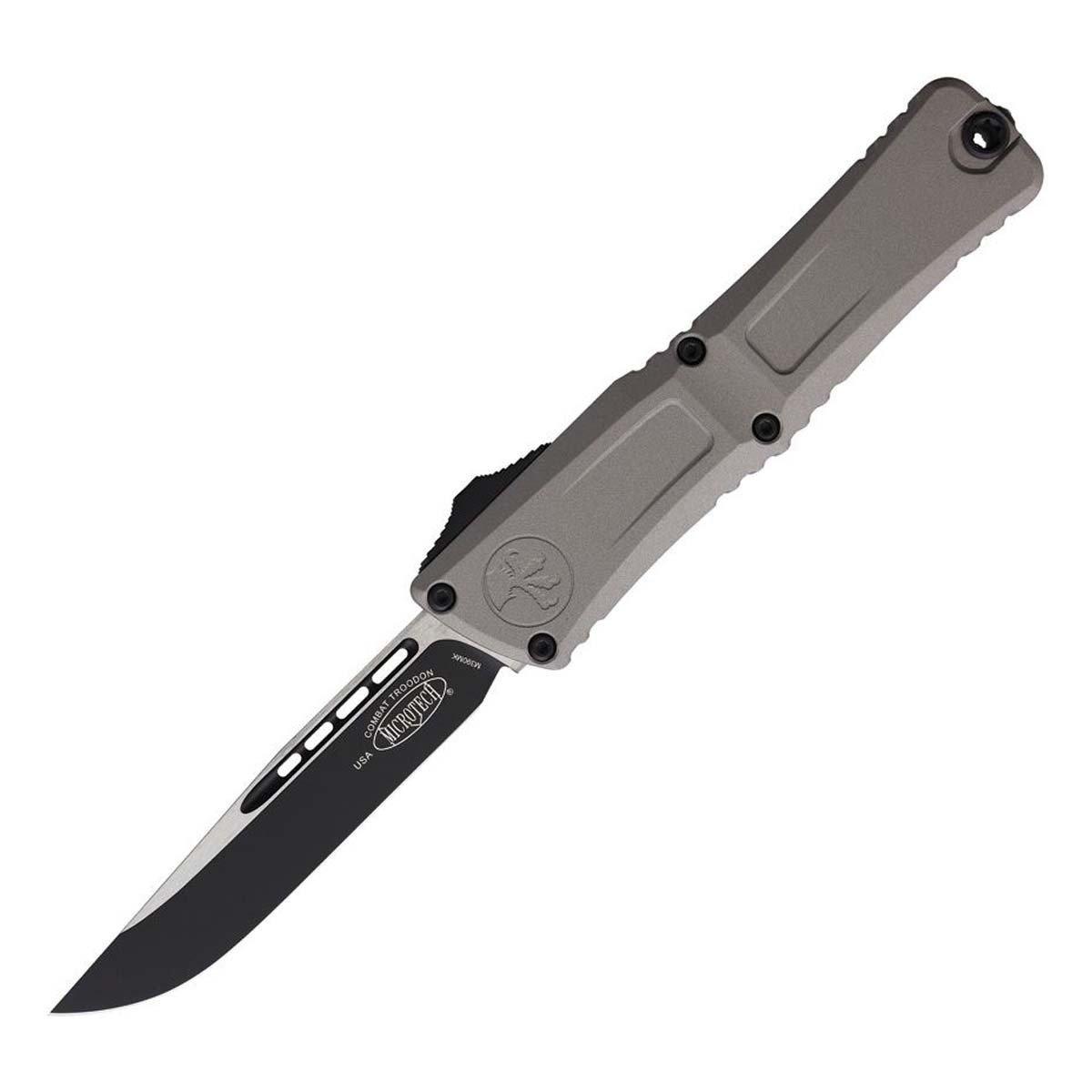 Microtech 1143-1 Combat Troodon Gen III Two Tone Black Drop Point OTF Automatic Knife - Microtech