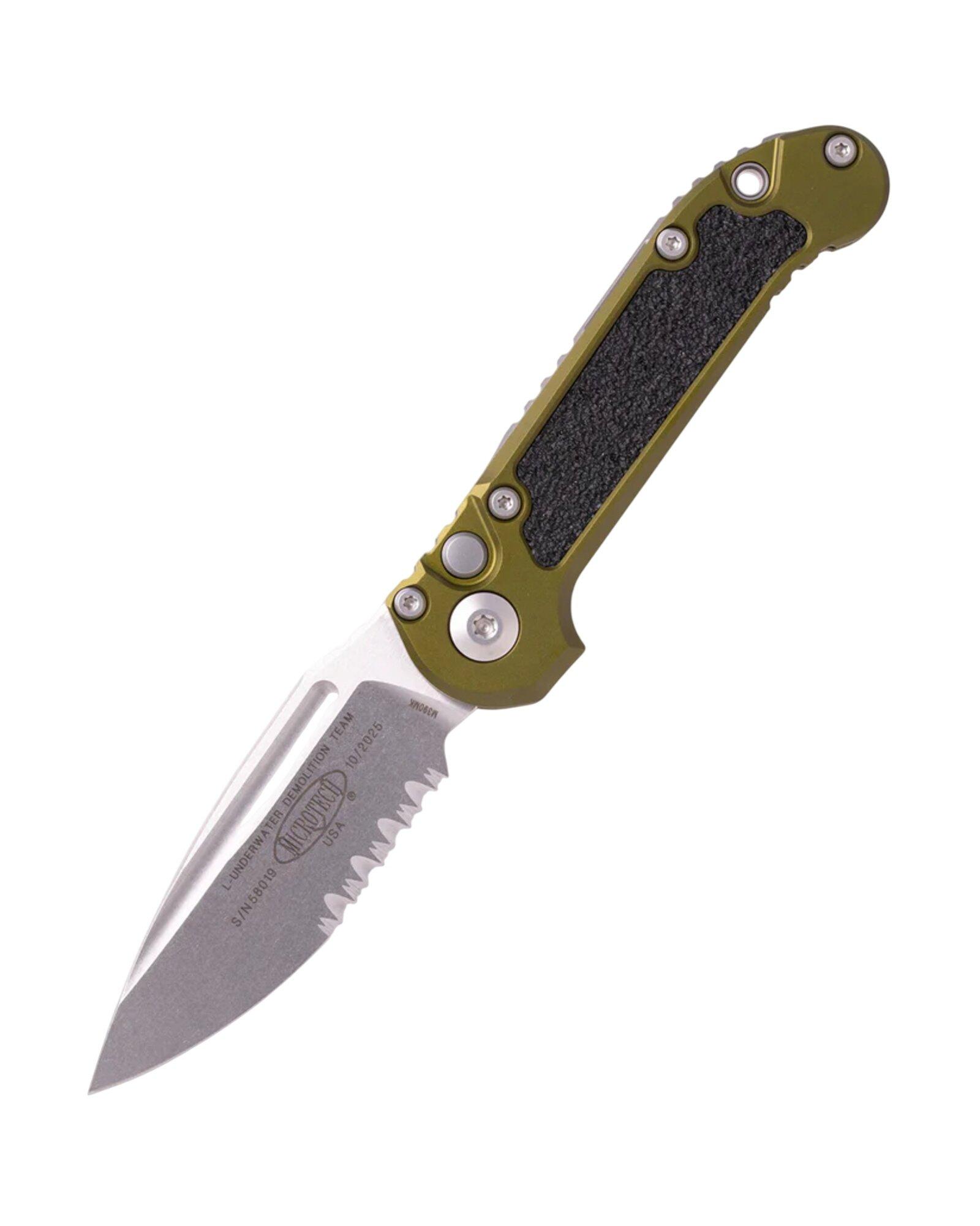 Microtech 1135-11 LUDT Gen III Stonewashed Partially Serrated Folding Automatic Knife - Microtech
