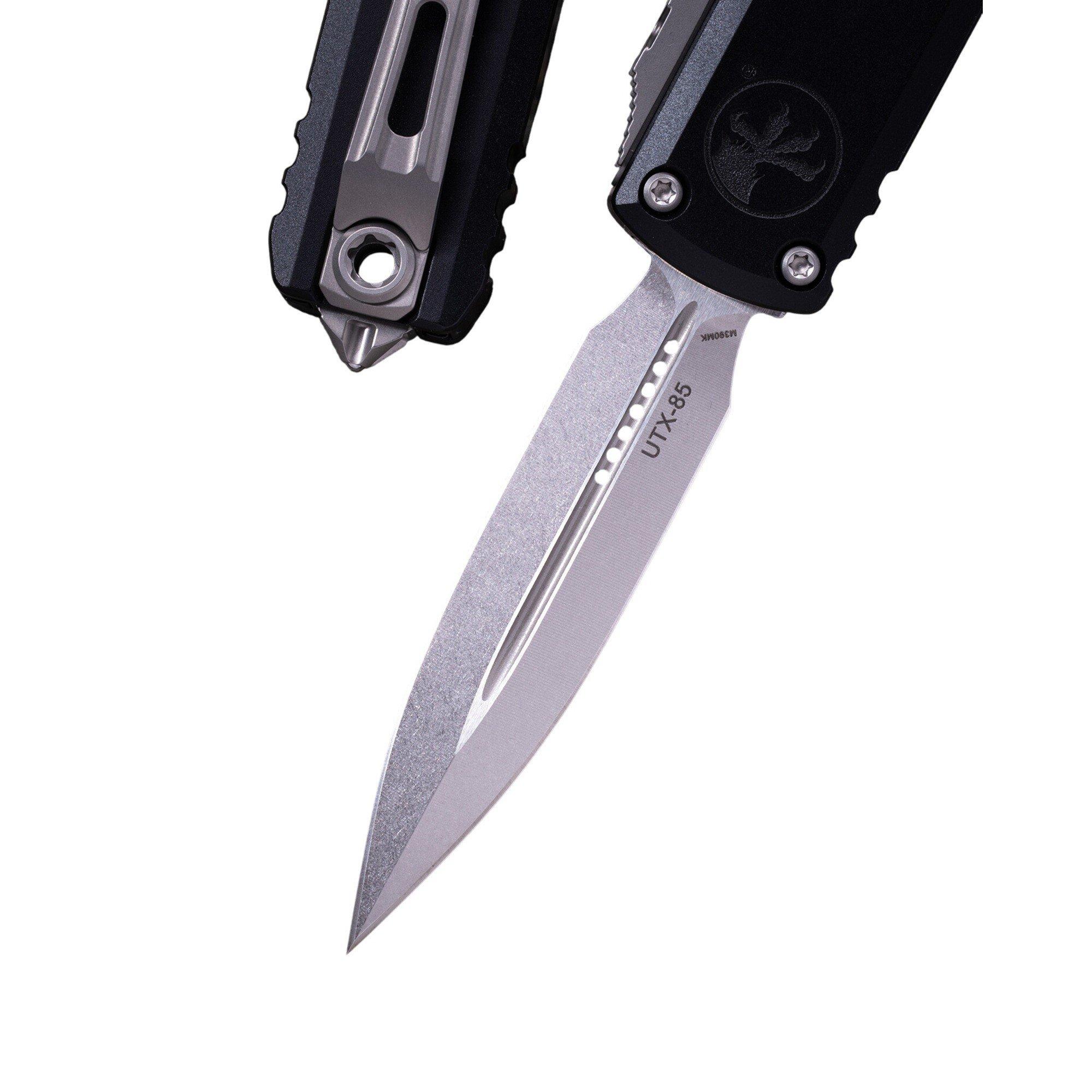 Microtech 1232-10 UTX-85 Gen III D/E Stonewashed OTF Automatic Knife - Microtech
