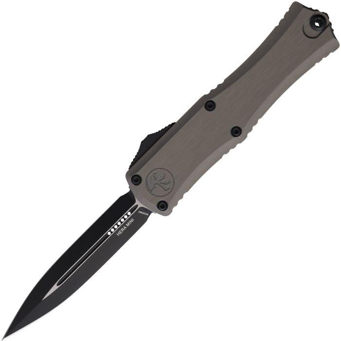 Microtech 1702M-1 Hera II Mini Black Two Tone Double Edge OTF Automatic Knife - Microtech
