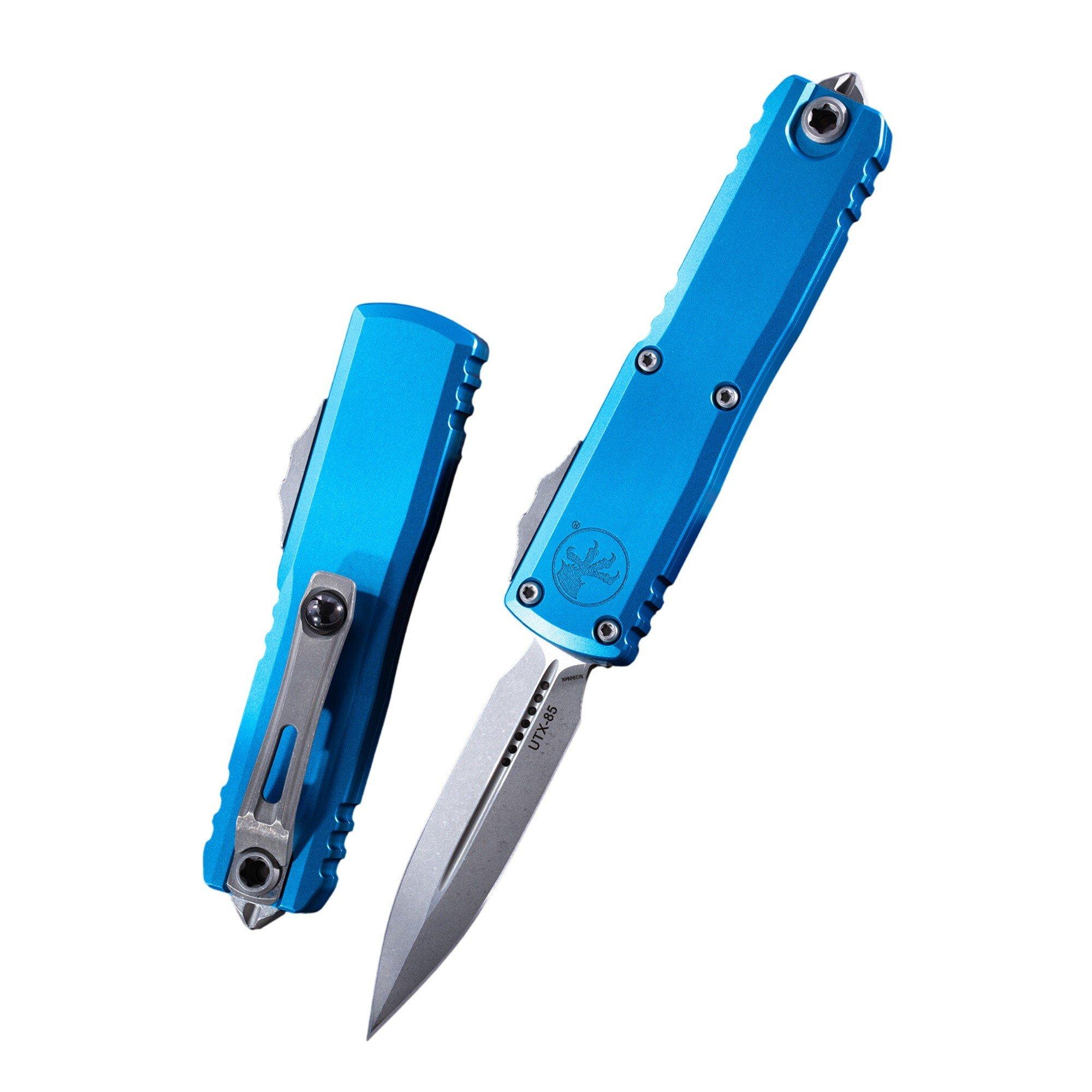 Microtech 1232-10 UTX-85 Gen III D/E Stonewashed OTF Automatic Knife - Microtech