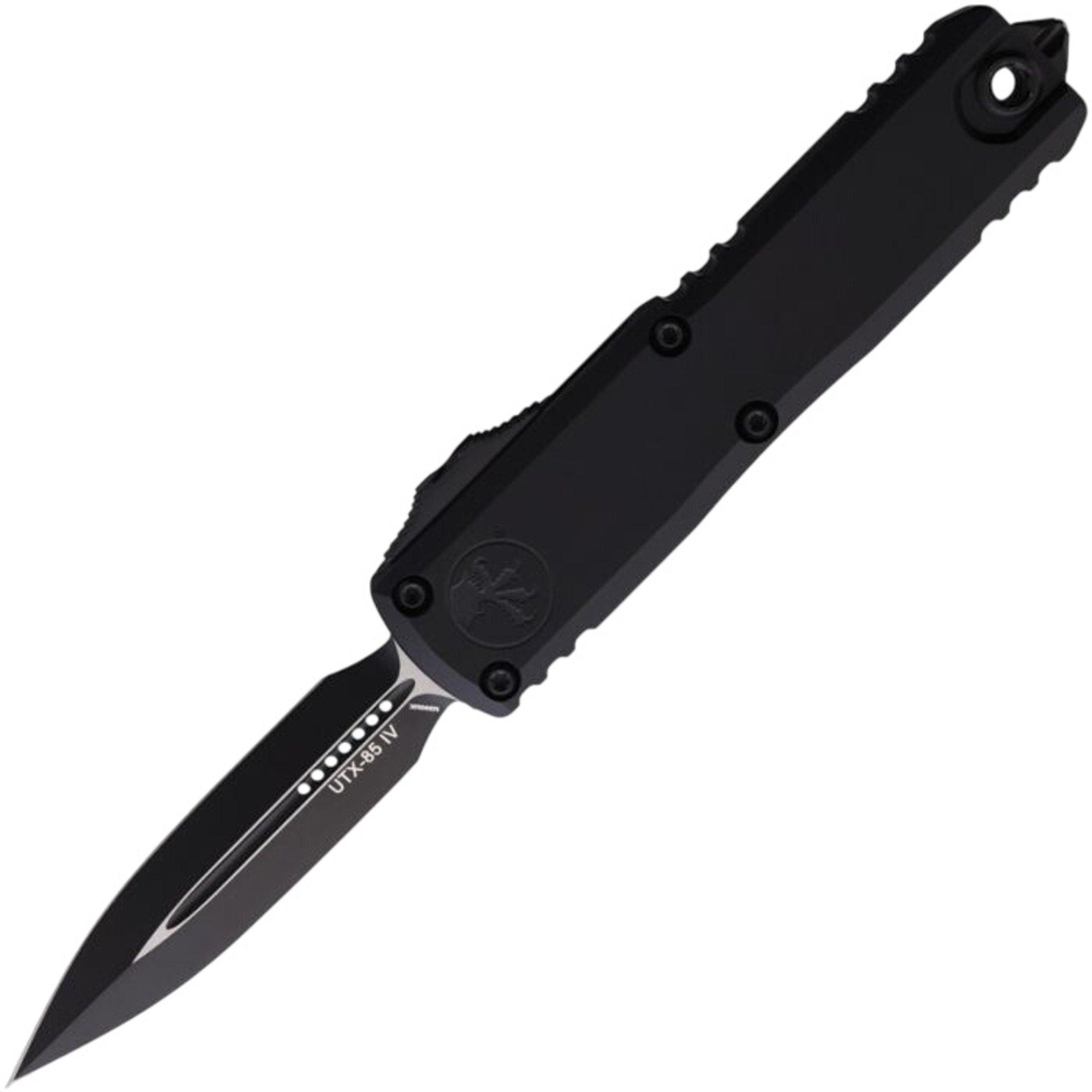 Microtech 12324-1 UTX-85 Gen IV D/E Black Standard OTF Automatic Knife - Microtech
