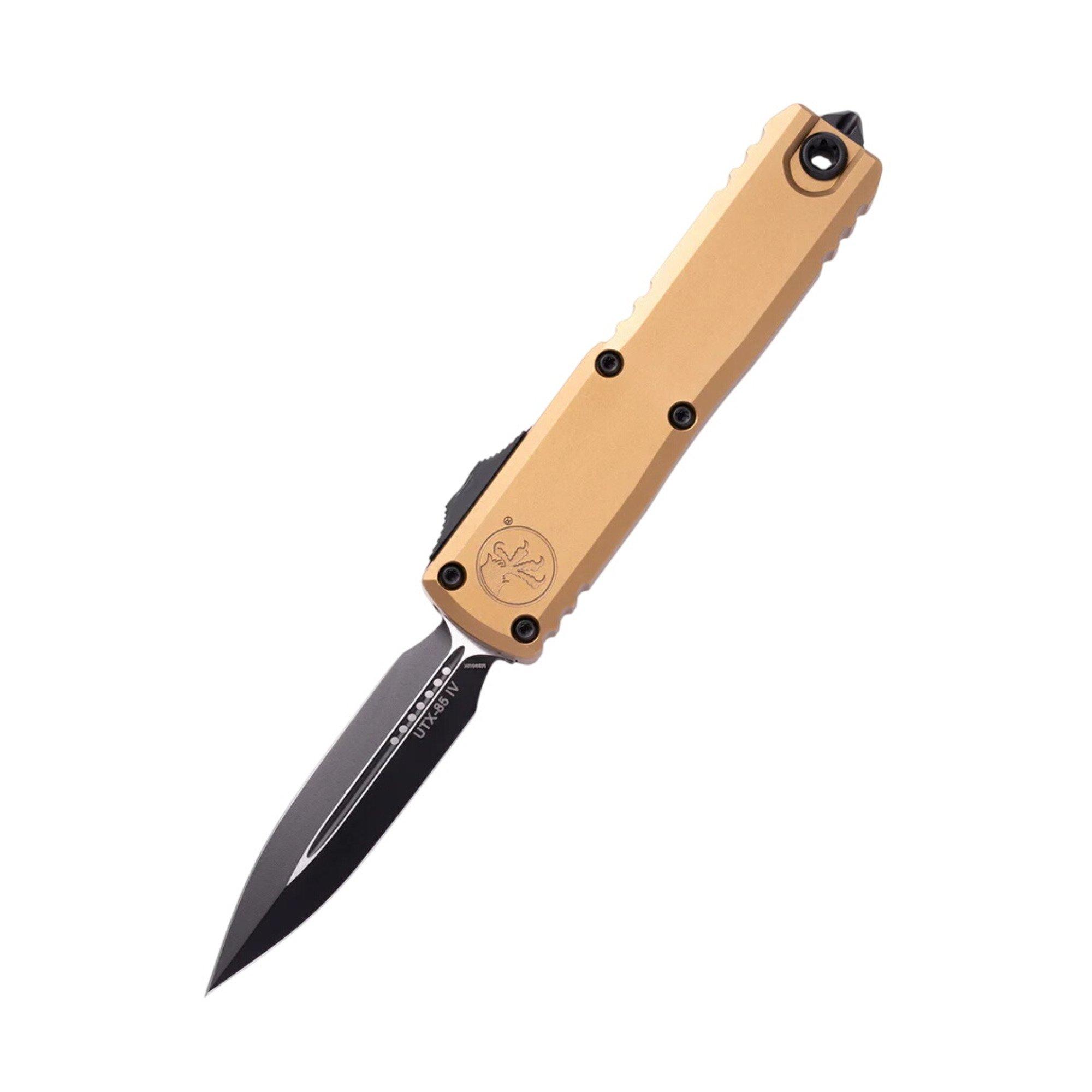 Microtech 12324-1 UTX-85 Gen IV D/E Black Standard OTF Automatic Knife - Microtech