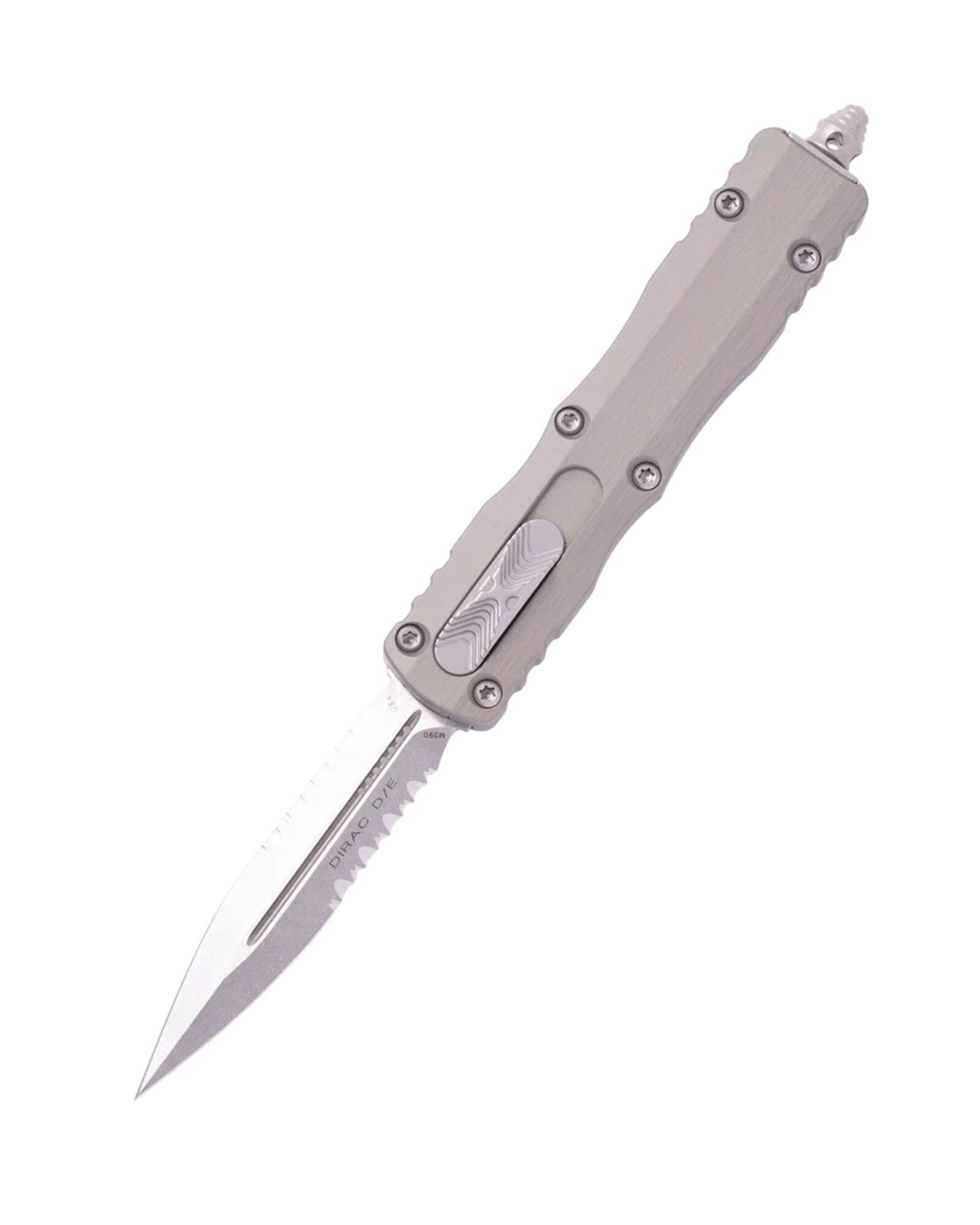 Microtech 225-11 Dirac D/E Stonewashed Partially Serrated OTF Automatic Knife - Microtech