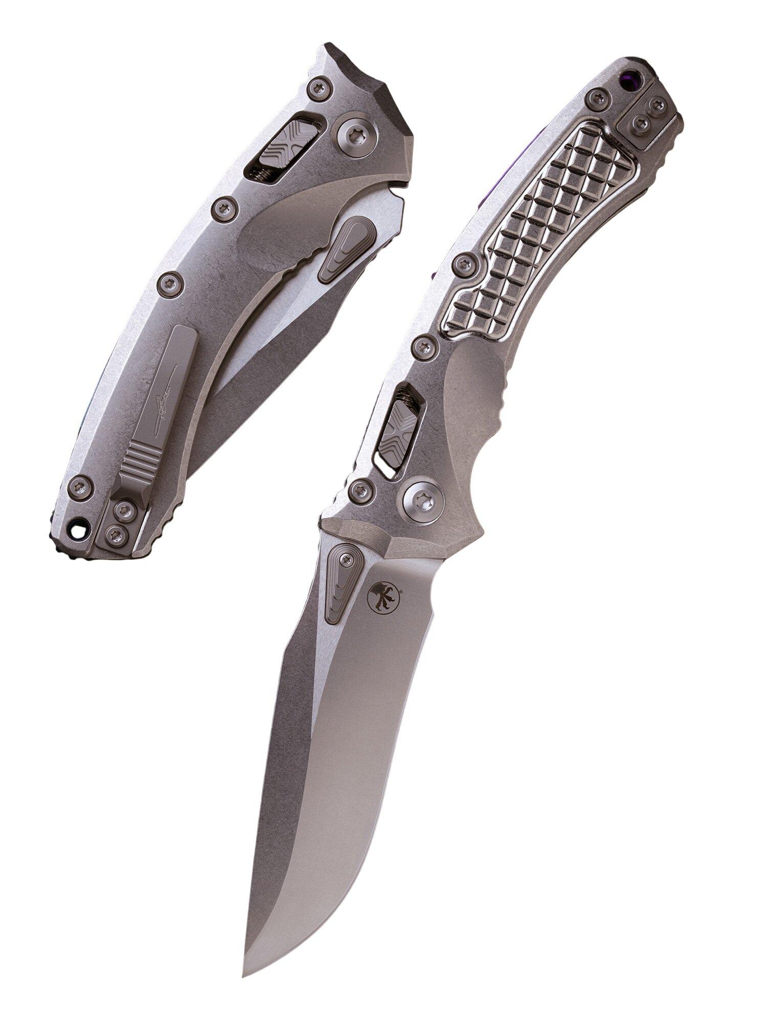 Microtech 137RL-10FRMS3 Amphibian RAM-LOK Marfione Select Frag Titanium Stonewashed Folding Knife - Microtech