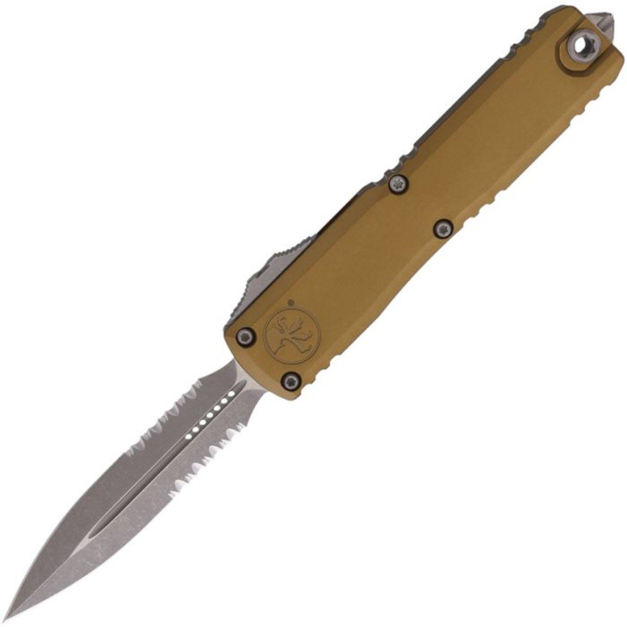 Microtech 11224-11AP Ultratech Gen IV D/E Partial Serrated Apocalyptic OTF Automatic Knife - Microtech