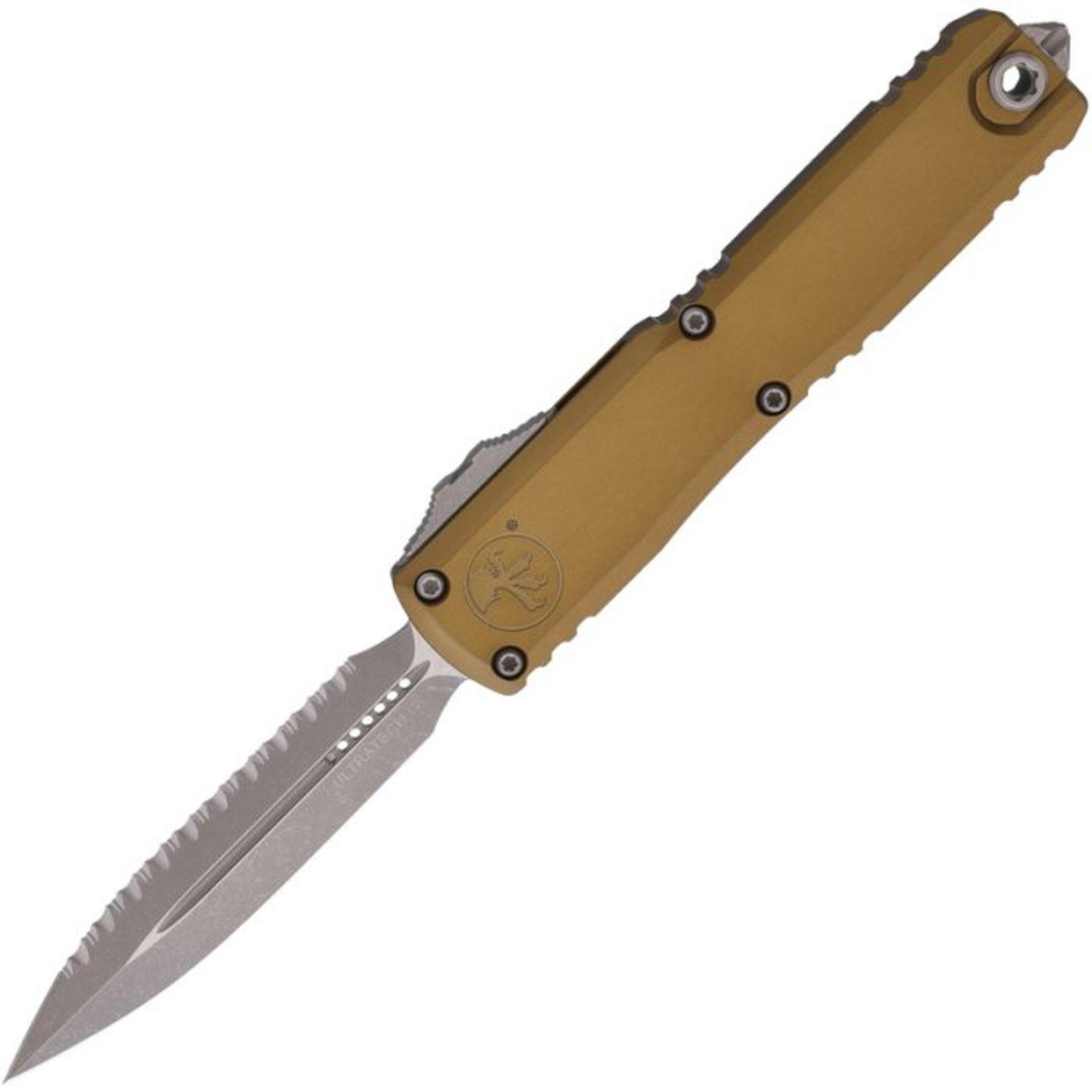 Microtech 11224-12AP Ultratech Gen IV D/E Serrated Apocalyptic OTF Automatic Knife - Microtech