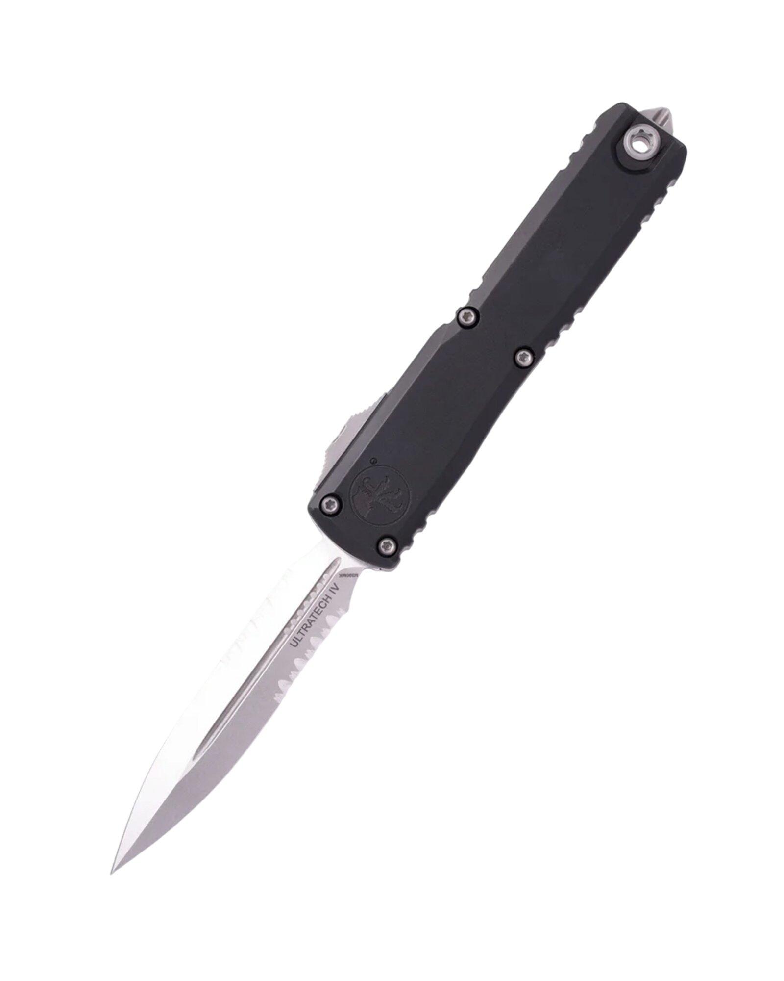 Microtech 11224-11 Ultratech Gen IV D/E Partial Serrated Stonewashed OTF Automatic Knife - Microtech
