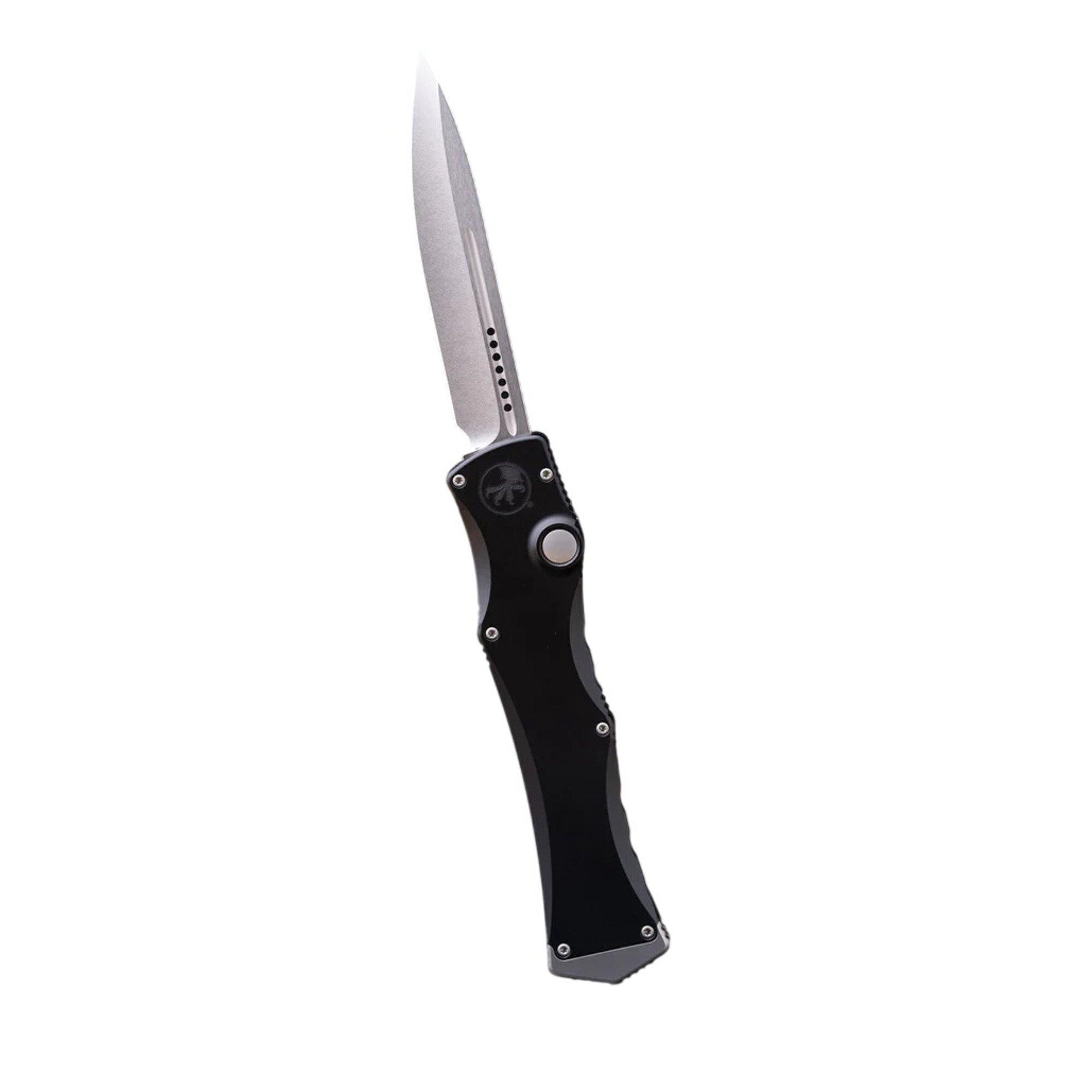 Microtech 1150-10MS1 Halo IV Marfione Select Stonewashed Hardcoat Anodized Alloy Double Vapor Blast Stainless OTF Automatic Knife - Microtech