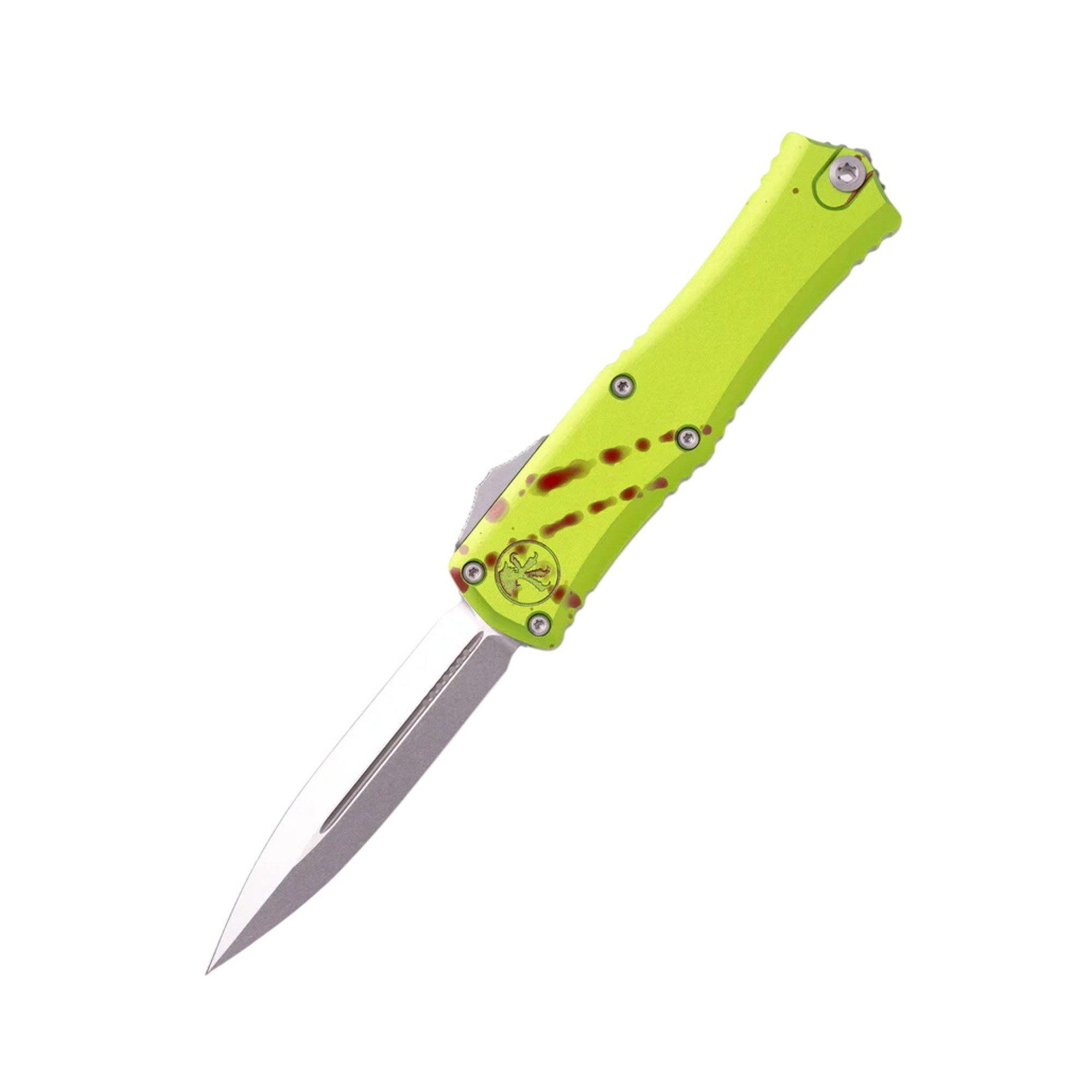 Microtech 1702M-10Z Hera II Mini Zombie D/E Stonewashed OTF Automatic Knife - Microtech