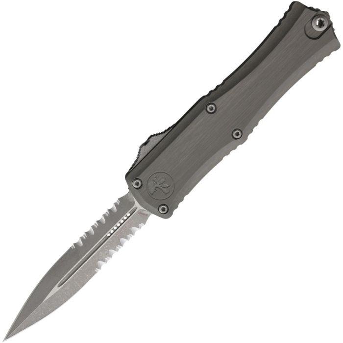 Microtech 1702M-11AP Hera II Mini D/E Apocalyptic Partially Serrated OTF Automatic Knife - Microtech