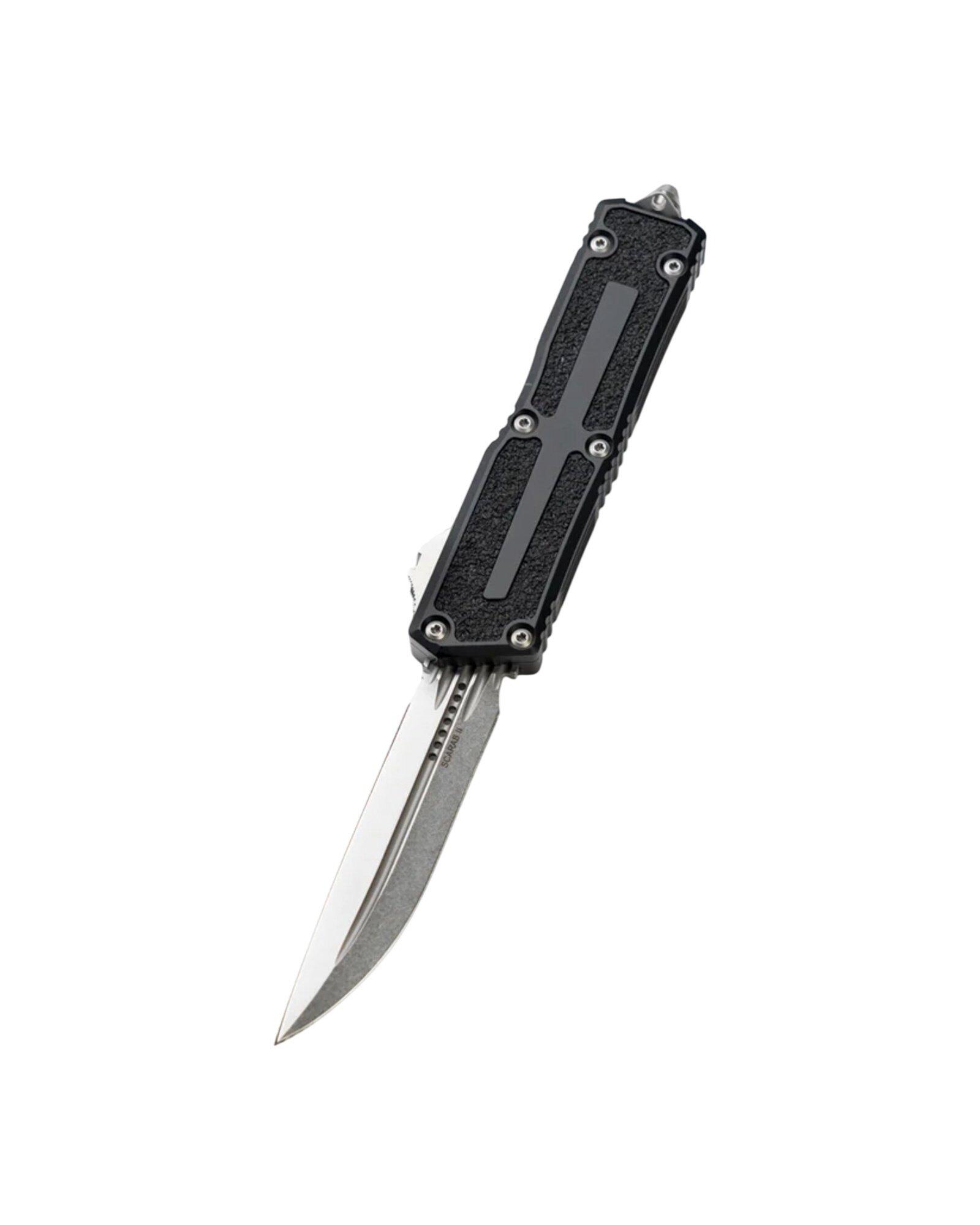 Microtech 1181-10 Scarab II Gen III Stonewashed OTF Automatic Knife - Microtech