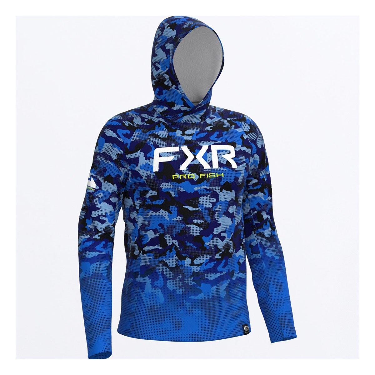 Men's FXR Derby Drift Camo AIR UPF Long Sleeve Hooded T-Shirt - FXR
