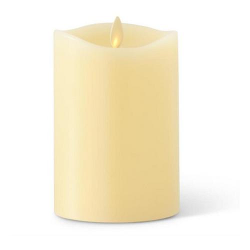 K&K Interiors 3.5 x 5.5 Inch Ivory Wax Indoor Pillar Luminara Candle - Primary Image