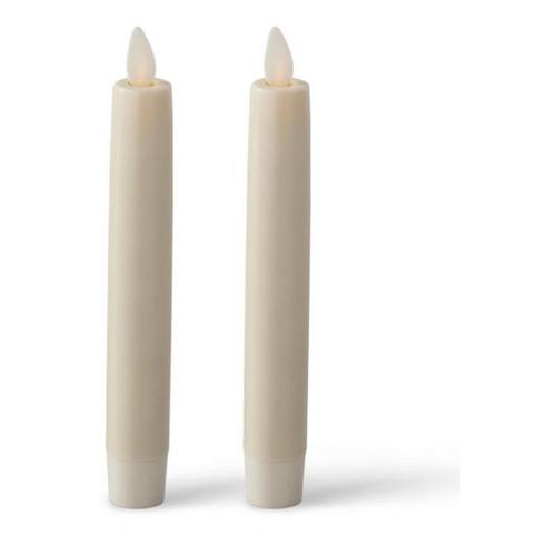 K&K Interiors 6 Inch Ivory Wax Luminara Indoor Taper Candles (Set of 2) - Primary Image