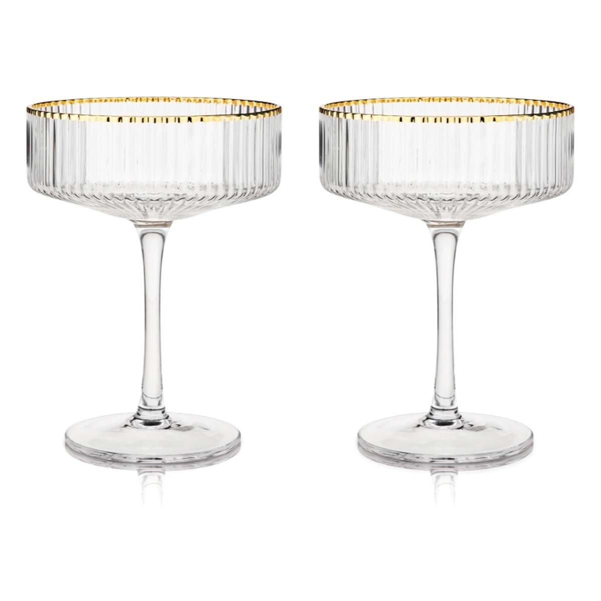 Viski Meridian Crystal Coupe Glass Set