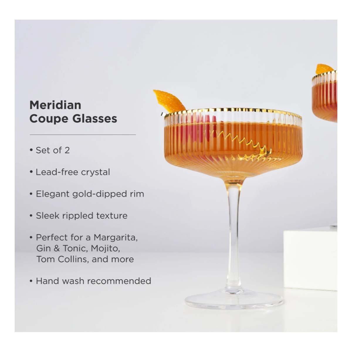 Viski Meridian Crystal Coupe Glass Set - Thumbnail 2