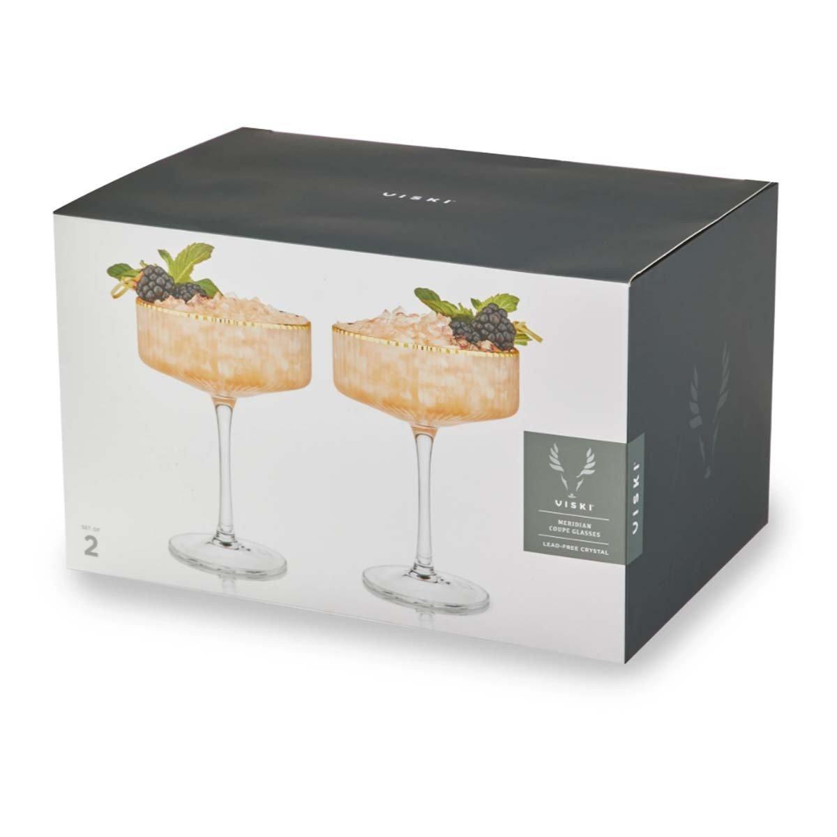 Viski Meridian Crystal Coupe Glass Set - Thumbnail 4