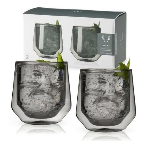 Viski Double Walled Aurora Tumblers in Smoke (Set of 2) - Primary Image