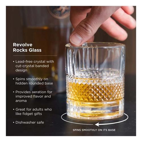 Viski Revolve Crystal Rocks Glass - Primary Image