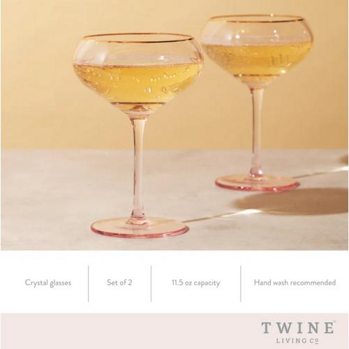 Viski Rose Crystal Coupe Glasses (Set of 2) - Primary Image