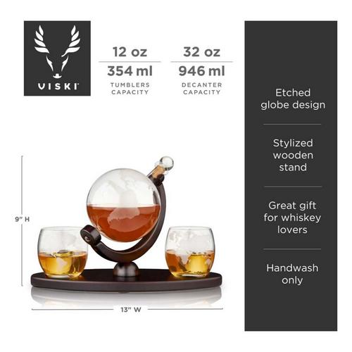 Viski Globe Decanter and Whiskey Tumbler Set - Primary Image