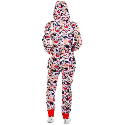 Women's Tipsy Elves Meowy Catmus Onesie Pajamas - Primary Image