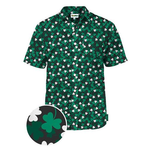 Men's Tipsy Elves Clover Confetti Button Up Shirt - Primary Image