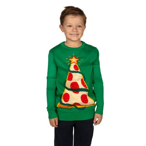 Kids' Tipsy Elves Pizza Tree Pullover Sweater - Primary Image