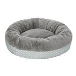 Fur Haven Diamond Print Calming Donut Dog Bed - Thumbnail 1 of 3