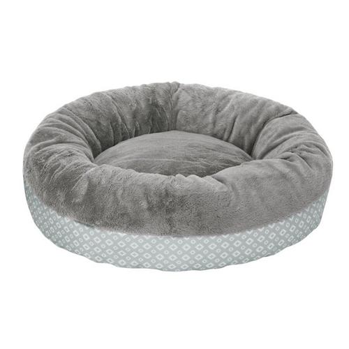 Fur Haven Diamond Print Calming Donut Dog Bed - Primary Image