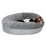 Fur Haven Diamond Print Calming Donut Dog Bed - Thumbnail 2 of 3