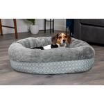 Fur Haven Diamond Print Calming Donut Dog Bed - Thumbnail 3 of 3