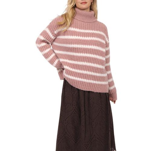 Women's Sadie And Sage Stripe Turtleneck Pullover Sweater - Primary Image