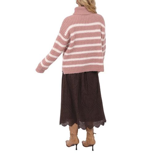 Women's Sadie And Sage Stripe Turtleneck Pullover Sweater - Primary Image