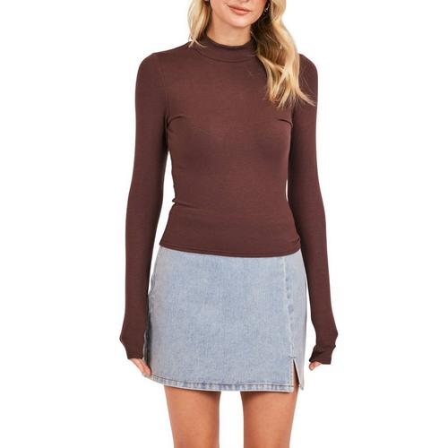 Women's Sadie And Sage Ronan Long Sleeve Mock Neck Shirt - Primary Image
