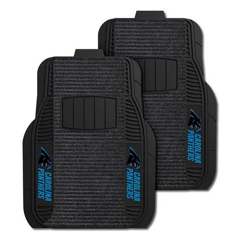 Logo Brands Carolina Panthers Deluxe Car Mat Set - Primary Image