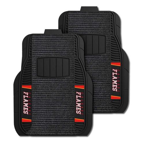 Logo Brands Calgary Flames Deluxe Car Mat Set - Primary Image