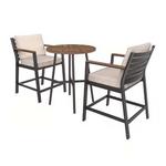 Living Accents Cecily 3 pc Black Steel Balcony Set - Thumbnail 1 of 3