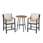Living Accents Cecily 3 pc Black Steel Balcony Set - Thumbnail 2 of 3