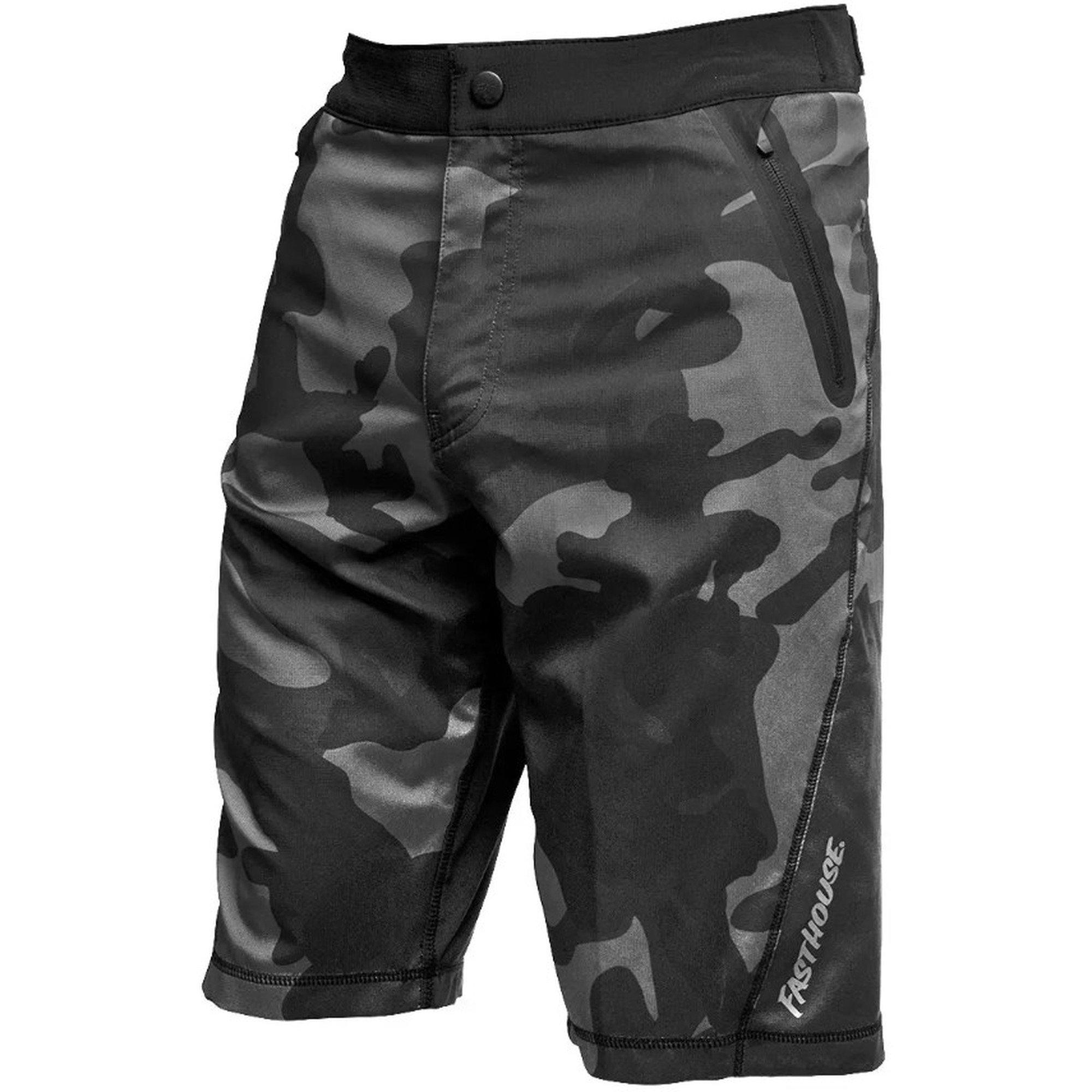 Fasthouse | Crossline 2.0 Shorts Men's | Size 34 In Black/camo | Spandex/polyester