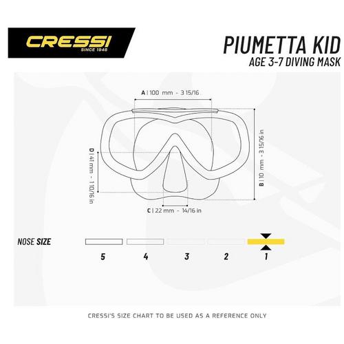 Cressi Kids' Piumetta Diving Mask - Primary Image