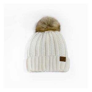 Women's C.C Sherpa Lined Pom Beanie