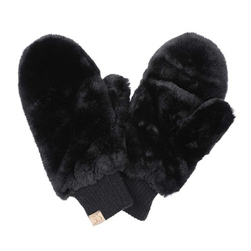 Girls' C.C Faux Fur With Lining Mittens - Primary Image